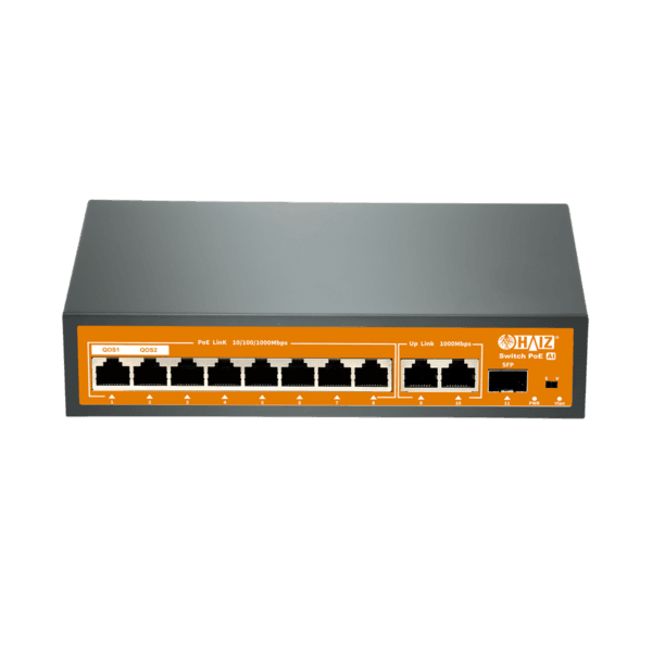 SWITCH HAIZ GIGABIT 8 PORTAS POE + 2 UPLINK + 1 SFP HZ-0821GBPOE-AI