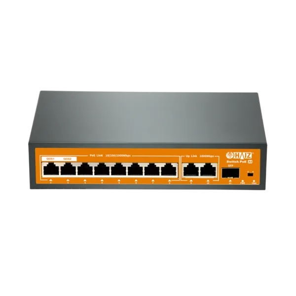 SWITCH HAIZ GIGABIT 8 PORTAS POE + 2 UPLINK + 1 SFP HZ-0821GBPOE