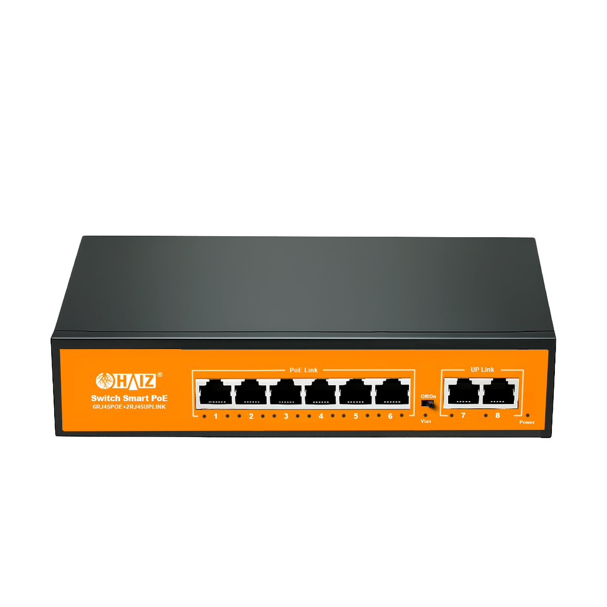 SWITCH HAIZ 6 PORTAS POE + 2 UPLINK HZ-1008GBPOE