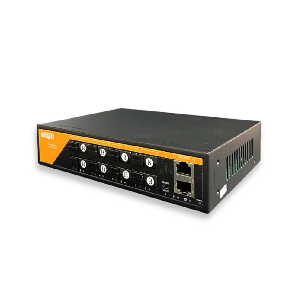 Smart Switch Fibra Ótica HZ-08FSC-2RG-20KM